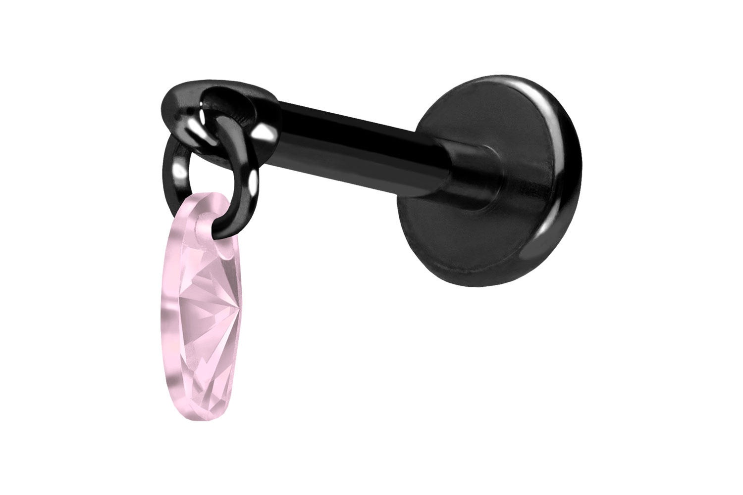 Titan Labret Piercing mit Push Fit KRISTALLOVAL